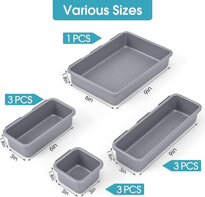 10 PCS Drawer Organizer Set, 4 Size Makeup Drawer Divider Organizer - Image 2