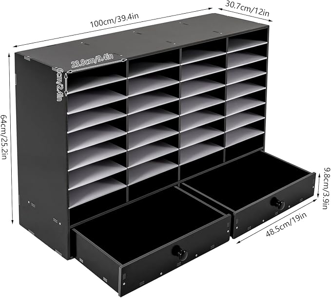 Literature Organizer 32 Slots Office Mailbox Cubbies PVC Desk Mail Sorter - Image 6