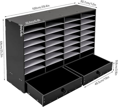 Literature Organizer 32 Slots Office Mailbox Cubbies PVC Desk Mail Sorter - Image 6