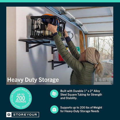 StoreYourBoard Heavy Duty Garage Shelf Wall Mount 1ft x 2ft – Wall-Mounted - Image 4