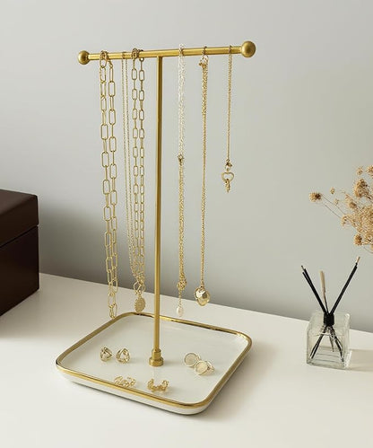 VROOMIUM Necklace Holder- Ceramic Base 1ft Height Jewelry Organizer Stand - Image 7
