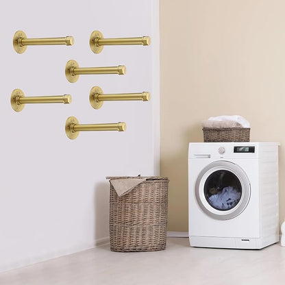 BTSKY 6 Pack Clothes Rack with Screws, 8 Inch Metal Industrial Pipe Clothes Bars - Image 9