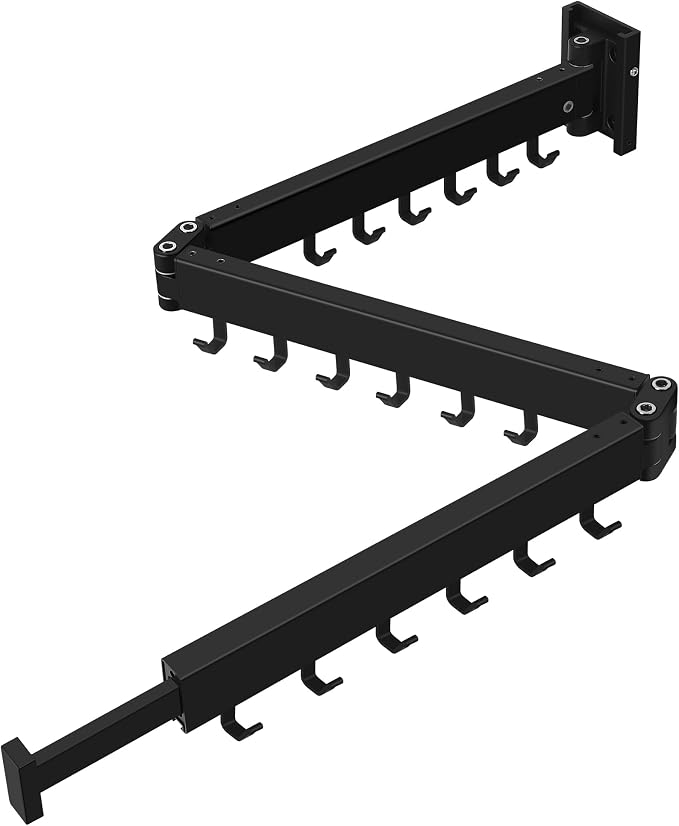 Clothes Drying Rack Wall Mounted, Retractable Collapsible Space Saver by Unknown