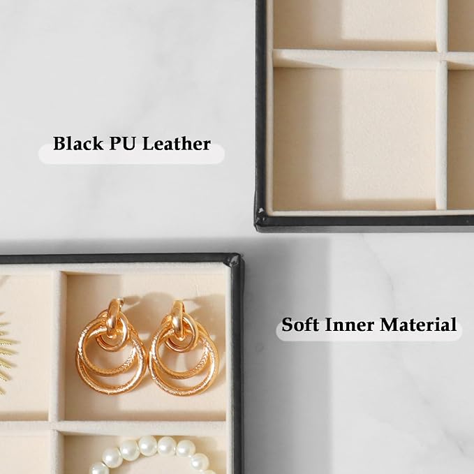 Large Jewelry Organizer Tray 2 Pack, Stackable Jewelry Storage Holder - Image 5