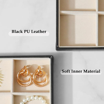 Large Jewelry Organizer Tray 2 Pack, Stackable Jewelry Storage Holder - Image 5