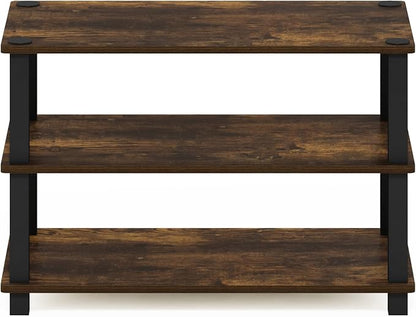 Furinno Turn-S-Tube 3-Tier Shoe Rack, Amber Pine/Black | 11.6 x 23.6 x 22.2 - Image 6