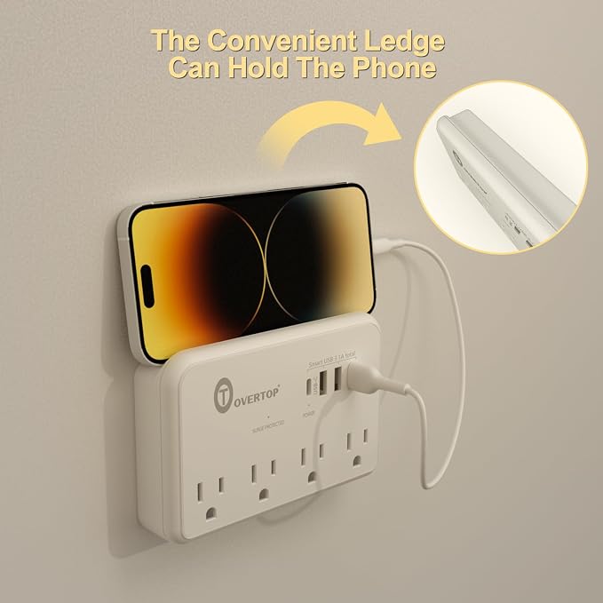 Overtop Wall Outlet Extender Surge Protector - Image 3