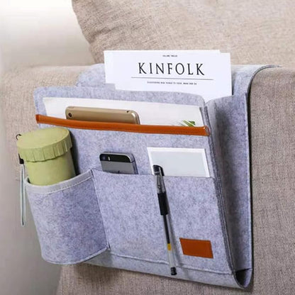 Bringsine Bedside Caddy, Felt Bed Storage Organizer Hanging Bag Holder - Image 5