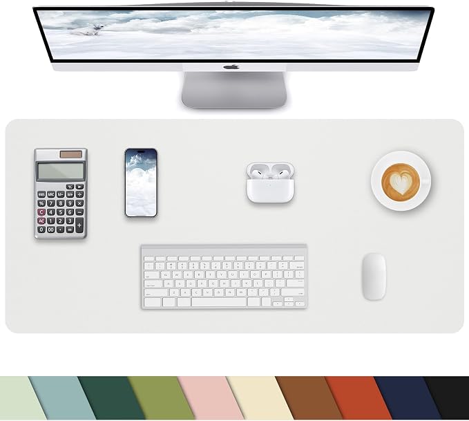 Pu Leather Desk Protector, Mouse Pad, Laptop Mat, Non-Slip Blotter, Waterproof by cebowa