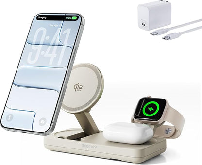 THREEKEY 3 in 1 iPhone 17 Charging Station, MagSafe Charger Compatible by THREEKEY