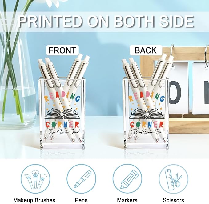 Reading Corner Acrylic Cosmetic Holder, Funny Desk Organizer - Image 3