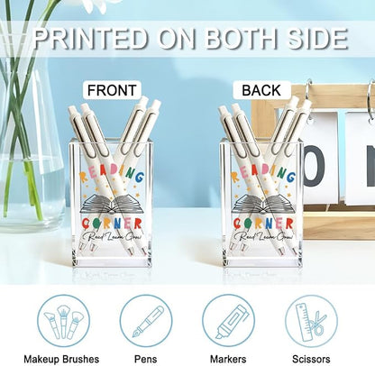 Reading Corner Acrylic Cosmetic Holder, Funny Desk Organizer - Image 3