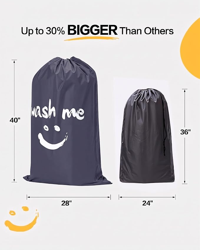 HOMEST 2 Pack XL Wash Me Travel Laundry Bag - Image 3