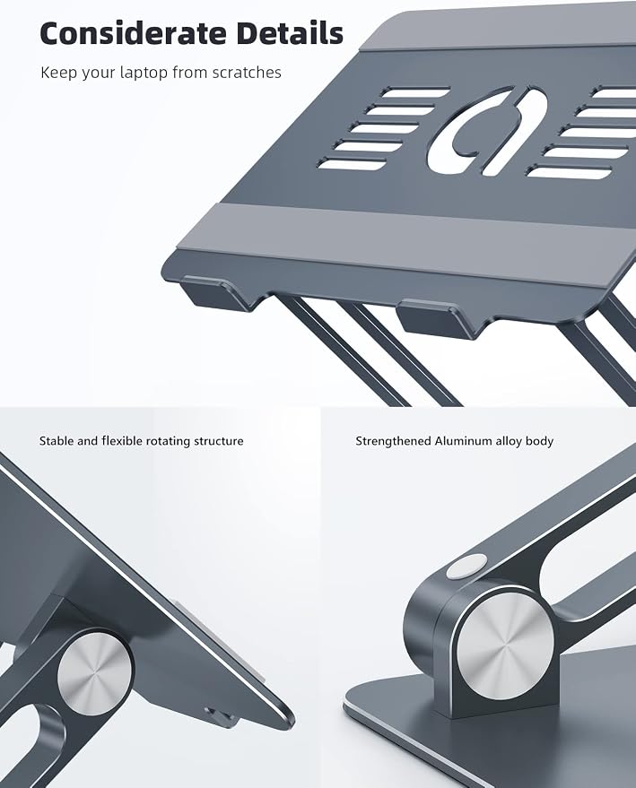 Lamicall Adjustable Laptop Stand, Portable Laptop Riser, Aluminum Laptop Stand - Image 7