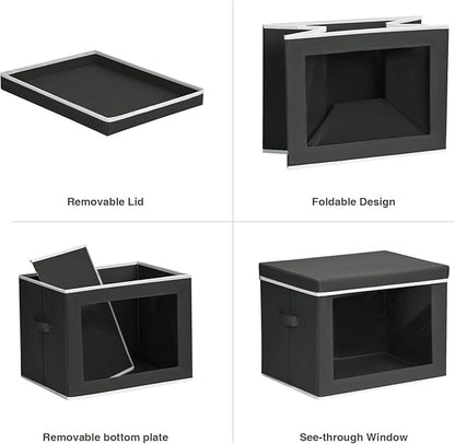 Homsorout Storage Boxes with Lids, Collapsible Storage Bins with Handles - Image 7