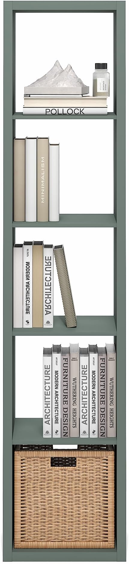 Furinno Cubicle Book Shelf, Vertical 5-Cube Bookshelf, Extra Thick Horizontally - Image 7