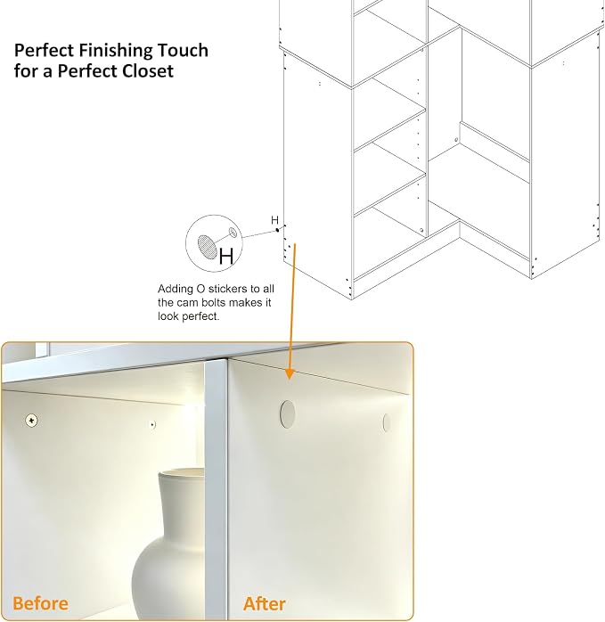 Closet System with 3 Drawers, Corner Closet Organizer Systems with 7 Shelves & - Image 9