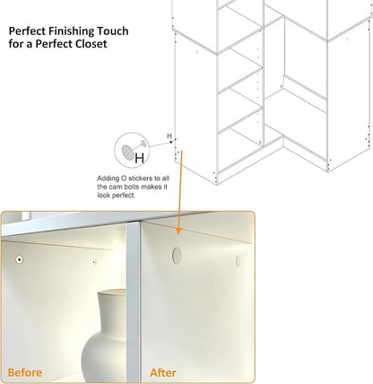 Closet System with 3 Drawers, Corner Closet Organizer Systems with 7 Shelves & - Image 9