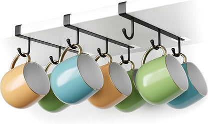 ECROCY Coffee Mug Holder Under Cabinet Only Fits Shelves up to 3/4" Thick by ECROCY