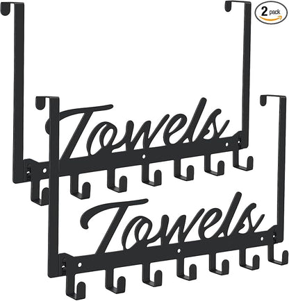 Azmoncy 2 Pack Over The Door Hooks, Towel Rack by Azmoncy