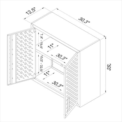 Manhattan Comfort Fortress Floating Storage Cabinet, Modern Stainless-Steel - Image 3