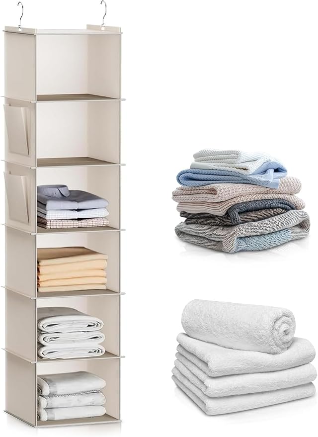 Hanging Closet Organizer 6-Shelf, and Accessories, Closet Organizers and Storage by Clipore