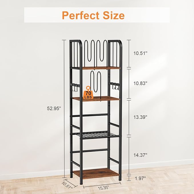 Snughome Towel Rack Free Standing 4-Tier M-Shaped Detachable Dividers, Metal - Image 5