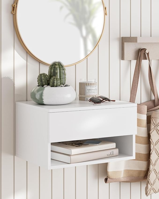 Floating Nightstand, Small Modern Floating Nightstand by Aienvey