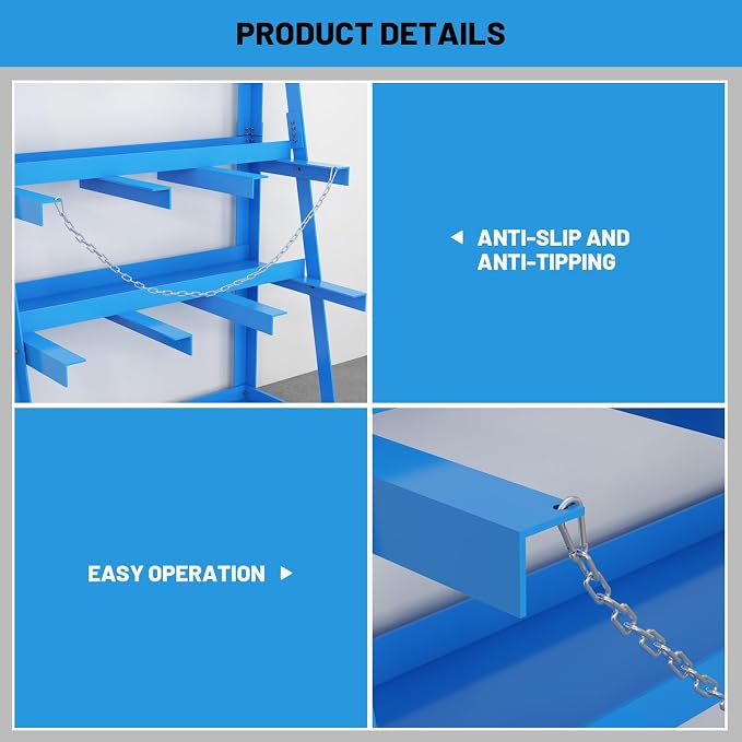 Vertical Bar Rack, 3000 Lbs Weight Capacity, Steel Bays Long Parts Storage Rack - Image 4