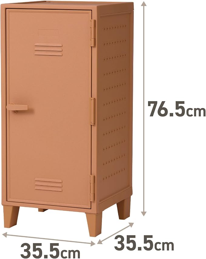 TENMA Orange Retro Cute Locker-Shaped Storage Box, Fits Peg Cabinet, Vertical - Image 2
