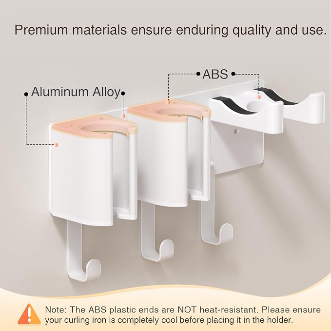 Hair Tool Organizer Wall Mount, Hair Dryer Holder, Curling Iron Storage - Image 5