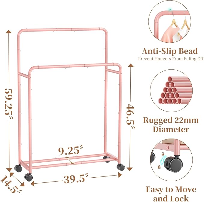 Simple Trending Clothing Clothes Rack Double Rods - Image 5