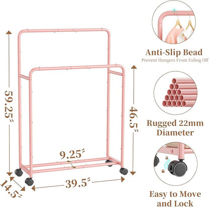 Simple Trending Clothing Clothes Rack Double Rods - Image 5