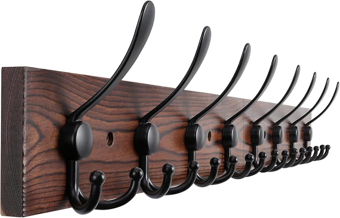32.2'' Large Coat Rack Wall Mount Coat Hooks Coat Hanger by Kuhome