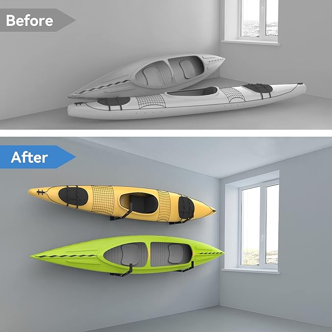 WALMANN Wall Mount Kayak Storage Rack, Kayak Hooks - Image 6