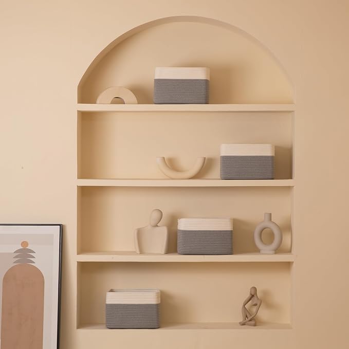 4 Pack Storage Baskets for Organizing, Woven Baskets for Shelves - Image 7