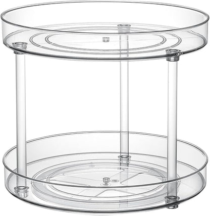 Clear Lazy Susan Turntable Organizer, Rotating Spice Rack Kitchen Pantry by ShelfShaper