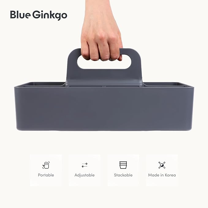 BLUE GINKGO Stackable Organizer Caddy – Korean-Made Portable Tote - Image 5
