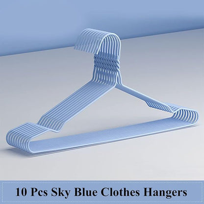 Sky Blue Wire Clothes Hangers - Image 3