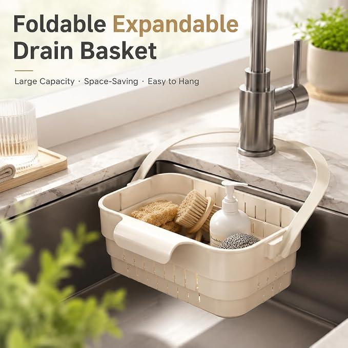 Foldable Hanging Kitchen Sink Drain Basket, 2027 New Faucet Hanging Strainer - Image 3
