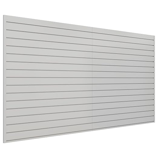 Slatwall Panel 8 FT x 4 FT, Interlocking Slat Wall Paneling, Wall Mounted PVC by Neoaider