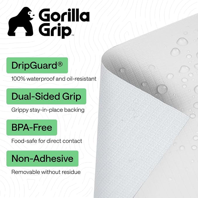 GORILLA GRIP DripGuard Shelf Liner, Non-Adhesive Drawer and Kitchen Cabinet - Image 2