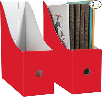 Limitliho 2 Pack Red Cardboard Magazine Holder by Limitliho