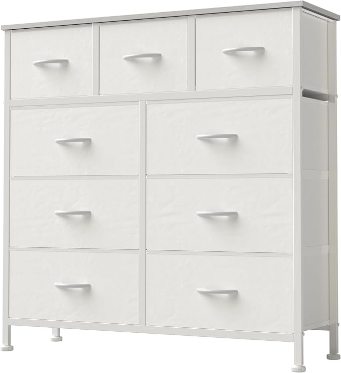 DUMOS 9 Drawer Dresser for Bedroom, Storage Organizer Chest of Drawers | Fabric by DumosLifestyle