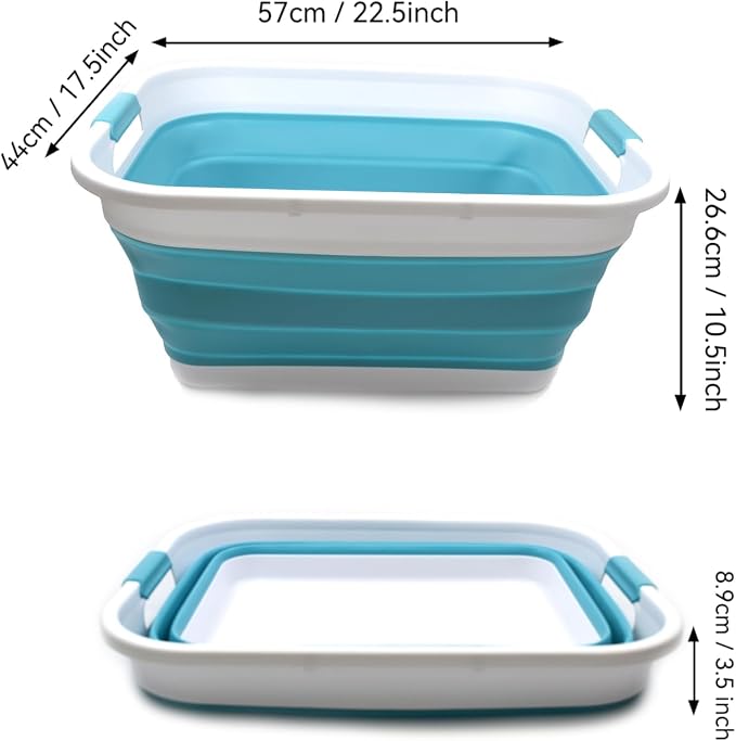 SAMMART Set of 2-41L Collapsible Plastic Laundry Basket-Pop Up Storage - Image 4