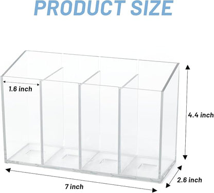 Acrylic Desk Organizer with Removable Dividers 4 Compartments - Image 2