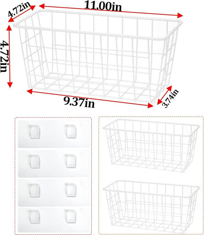 Hanging Kitchen Baskets Adhesive Sturdy Wire Storage Baskets - Image 2