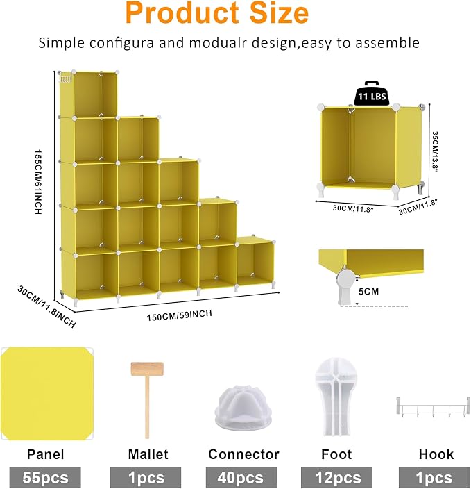AWTATOS Cube Storage Organizer, Closet Organizers Storage Shelf, 16 Cube | DIY - Image 3