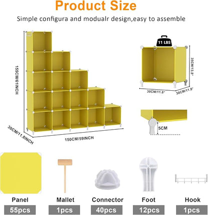 AWTATOS Cube Storage Organizer, Closet Organizers Storage Shelf, 16 Cube | DIY - Image 3
