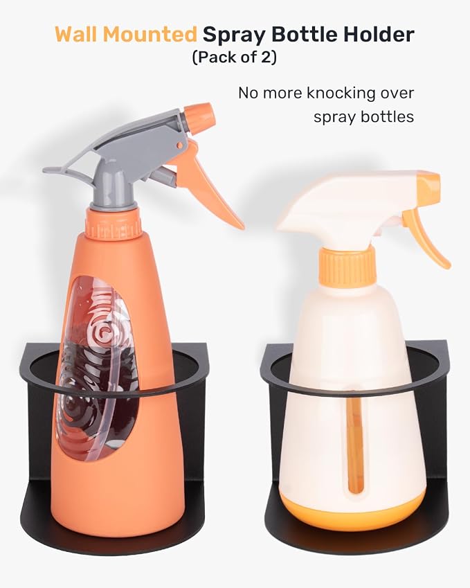 Steel Spray Bottle Holder Wall Mount 2-Pack, Fits up to 32 oz | 13-Gauge - Image 2
